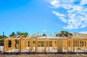 House frame of residential property being built in Victoria