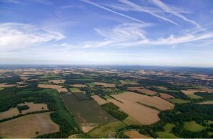 Panorama of rural land and properties in Victoria