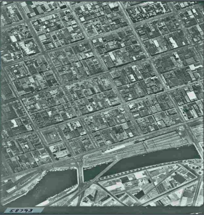 2 Historic aerial photo of Collins Street Melbourne circa 1945 from LANDATA®