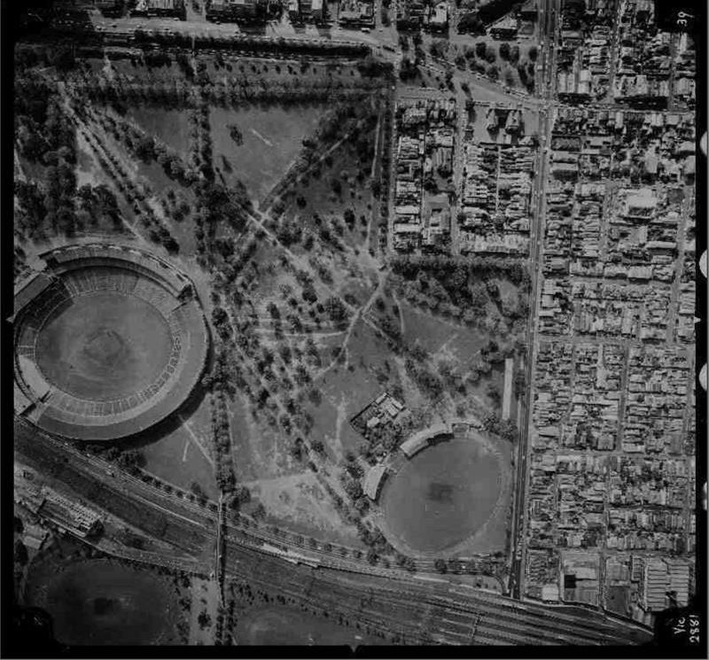 Historical aerial image - Melbourne Cricket Ground Historic aerial image of the Melbourne Cricket Ground circa 1974 from LANDATA®